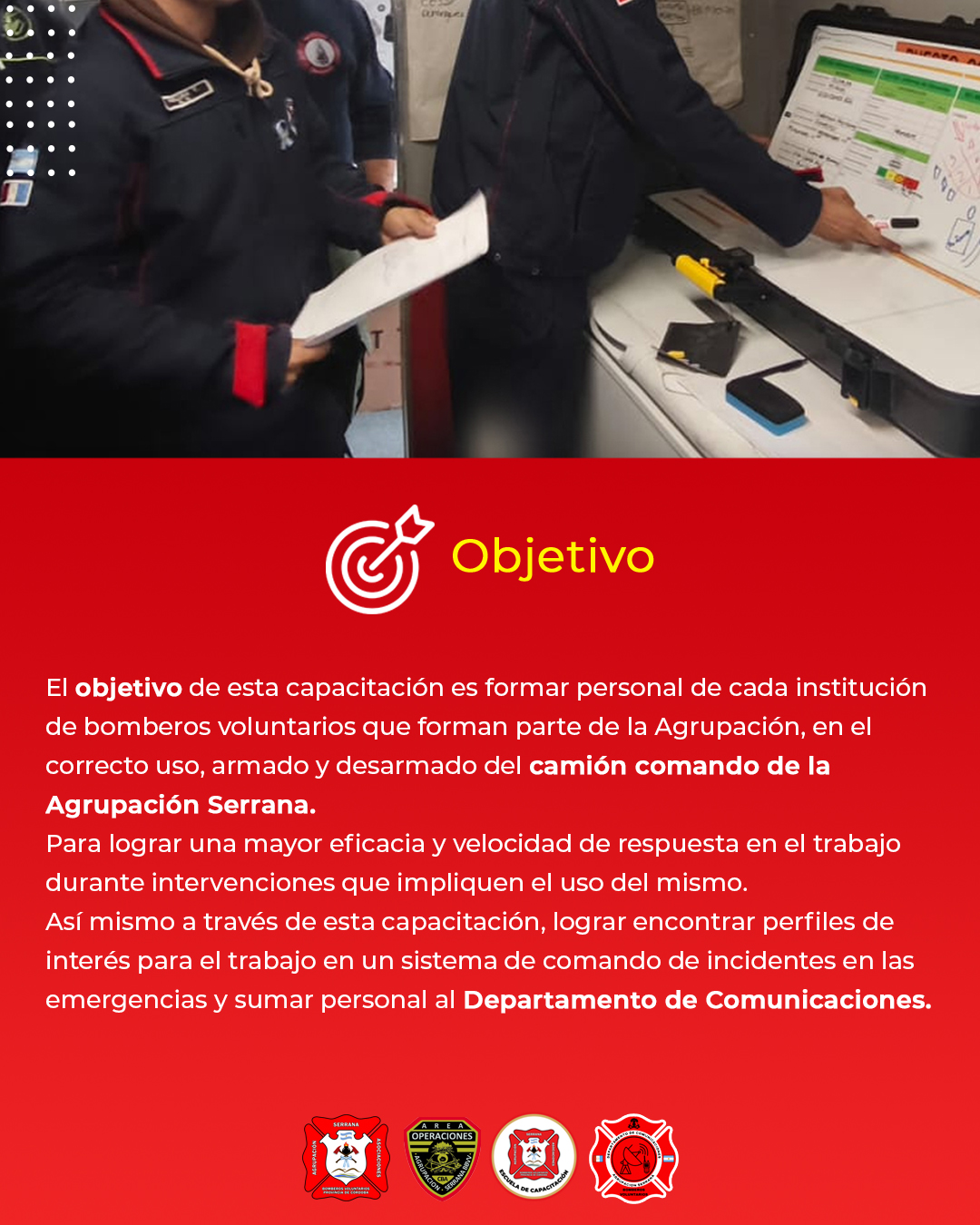 Capacitación en Camión Comando de la Agrupación Serrana