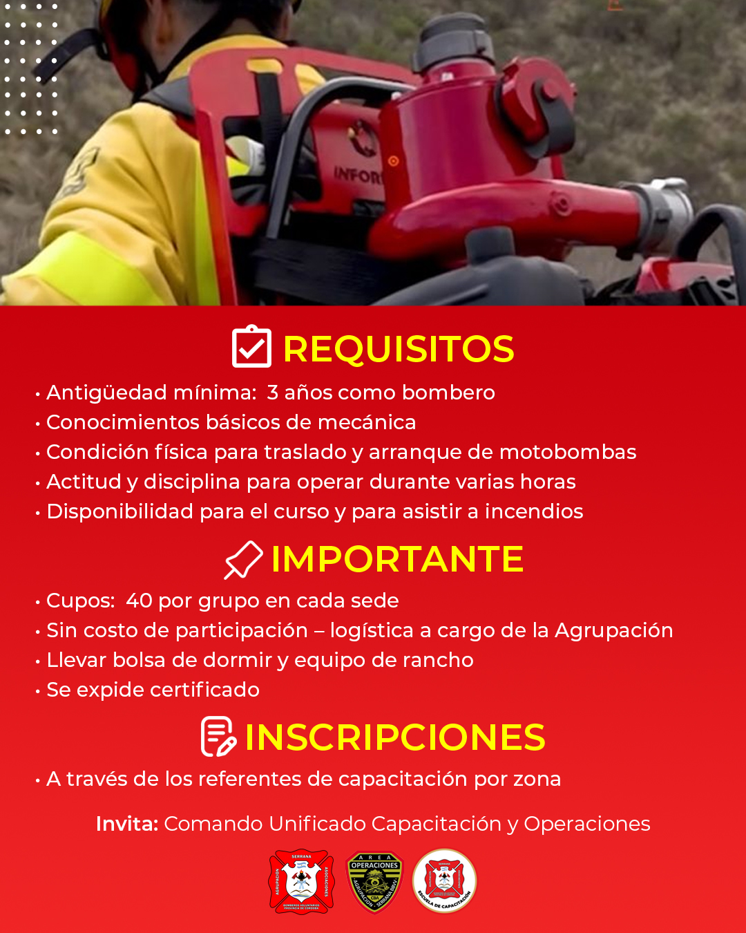 Curso de nuevas motobombas para personal operativo